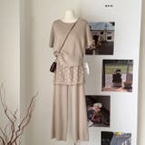 ニットセットアップ スカートレイヤードドルマンスリーブトップス感度の高いワントー… | WITCH | 詳細画像2 