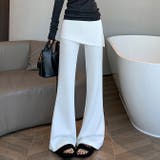 ホワイト | ラップスカート付き フレアパンツ | WITCH