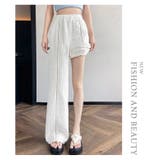 春夏新作棉麻素材フラワーレースラインワイドパンツ | WITCH | 詳細画像9 