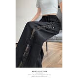 春夏新作棉麻素材フラワーレースラインワイドパンツ | WITCH | 詳細画像14 