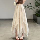 ベージュ | 花びら ロングスカート | WITCH