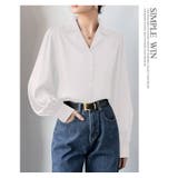 サテンブラウスサテンシャツ 長袖 パフスリーブ | WITCH | 詳細画像12 