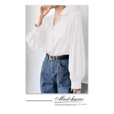 サテンブラウスサテンシャツ 長袖 パフスリーブ | WITCH | 詳細画像13 