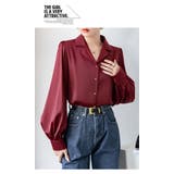 サテンブラウスサテンシャツ 長袖 パフスリーブ | WITCH | 詳細画像16 