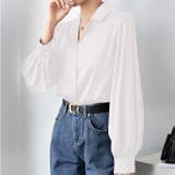 サテンブラウスサテンシャツ 長袖 パフスリーブ | WITCH | 詳細画像3 