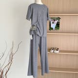大人シンプル2点セットゆったりとしたVネックトップス+ワイドパンツ | WITCH | 詳細画像3 