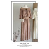 2点セットオフショルダーレース切替トップス+フレアロングスカート | WITCH | 詳細画像9 