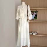 2点セットオフショルダーレース切替トップス+フレアロングスカート | WITCH | 詳細画像2 