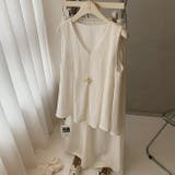 ライトベージュ | リネン風ノースリーブセットアップ | WITCH