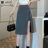 アシンメトリー スリット ミディ タイトスカート | WITCH | 詳細画像1 