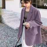 パープル | バックスリット & メタルアクセント付きコーデュロイブレザー | WITCH