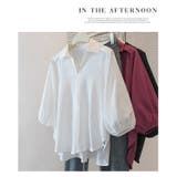 七分袖ランタンスリーブトップスゆったりミディ丈  | WITCH | 詳細画像15 