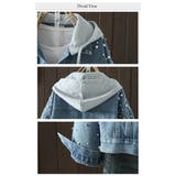 パールデザイン フード付き デニムジャケット | WITCH | 詳細画像5 