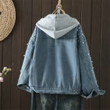 パールデザイン フード付き デニムジャケット | WITCH | 詳細画像3 