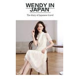 チャイナドレス レトロ風ワンピース 異素材切り替え 半袖 パフ袖 | WITCH | 詳細画像15 