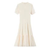 チャイナドレス レトロ風ワンピース 異素材切り替え 半袖 パフ袖 | WITCH | 詳細画像4 