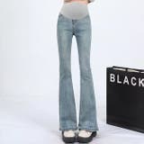 ライトブルー | 新作マタニティフレアデニムパンツ | WITCH