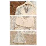 カップ付きレース花柄デザインフロントツイスト長袖トップ | WITCH | 詳細画像4