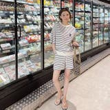 ボーダー柄半袖Tシャツ&ショートパンツセットアップ | WITCH | 詳細画像16