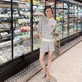 ボーダー柄半袖Tシャツ&ショートパンツセットアップ | WITCH | 詳細画像2