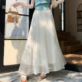 軽やかなシアーに細やかな折り目が特徴のロング丈プリーツスカート | WITCH | 詳細画像12 