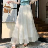 軽やかなシアーに細やかな折り目が特徴のロング丈プリーツスカート | WITCH | 詳細画像2 
