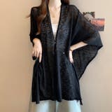 ブラック | ワンボタンショールシアーブラウスカーディガン | WITCH