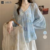 シフォンブラウス刺しゅう入りでVネックデザイン | WITCH | 詳細画像1 
