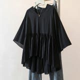ブラック | テールカットフリルワイドブラウス | WITCH