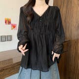 シアー楊柳フリルブラウスふんわりとしたギャザーシルエット | WITCH | 詳細画像15