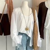 キャミプレゼント袖シャーリングシアー素材シャツブラウス | WITCH | 詳細画像10