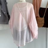 キャミプレゼント袖シャーリングシアー素材シャツブラウス | WITCH | 詳細画像14
