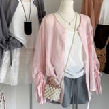 キャミプレゼント袖シャーリングシアー素材シャツブラウス | WITCH | 詳細画像2