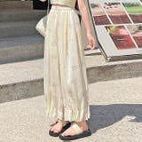 ベージュ | バルーンパンツ花柄の刺繍が施されたリラックス感 | WITCH