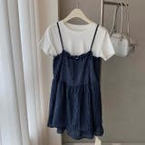ネイビー | キャミソールミニワンピースフロントにドローストリングが付 | WITCH