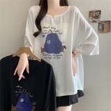 洋梨と犬のイラストゆったり半袖Tシャツ | WITCH | 詳細画像17