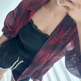 シフォンシアーチェック柄ビッグシャツ | WITCH | 詳細画像16 