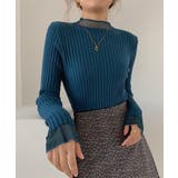 ネイビー | シアードッキングリブニットトップス | WITCH