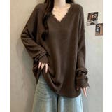 ダメージ加工 Vネック・オーバーサイズニット | WITCH | 詳細画像7 