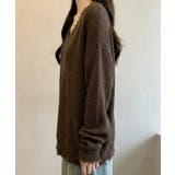 ダメージ加工 Vネック・オーバーサイズニット | WITCH | 詳細画像3 