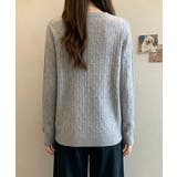 Vネックのケーブル編みニットプルオーバー | WITCH | 詳細画像4 