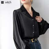 サテンブラウスサテンシャツ 長袖 パフスリーブ | WITCH | 詳細画像1 