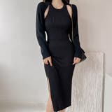 ブラック | ワンピース リブニット タイトワンピース | WITCH