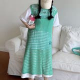 グリーン | 透かしかぎ編み ノースリーブワンピース 新作 | WITCH