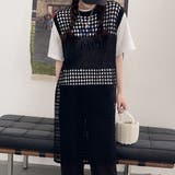 ブラック | 透かしかぎ編み ノースリーブワンピース 新作 | WITCH