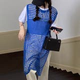 ブルー | 透かしかぎ編み ノースリーブワンピース 新作 | WITCH