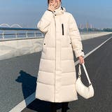 ホワイト | ロング ダウン風コート キルティングコート 中綿 レディース 冬 新作 | WITCH