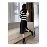 フェイクレザー スカート ロング丈 サイドスリット入り 新作 | WITCH | 詳細画像13