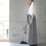 スカート レディース ロングスカート ストライプ 綿100％ マキシスカート | HUG.U | 詳細画像19 