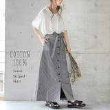 スカート レディース ロングスカート ストライプ 綿100％ マキシスカート | HUG.U | 詳細画像25 